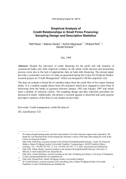 Empirical Analysis of Credit Relationships in Small Firms Financing