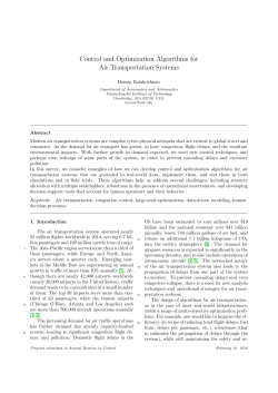 Control and Optimization Algorithms for Air Transportation Systems