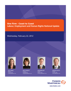 One Firm - Coast to Coast Labour, Employment