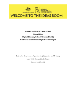 Grant Application Form * Round One