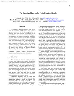 The Sampling Theorem for Finite Duration Signals