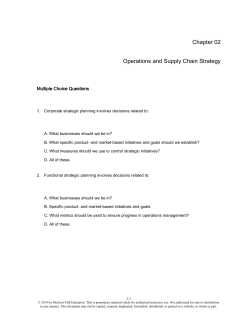 Chapter 02 Operations and Supply Chain Strategy Multiple Choice