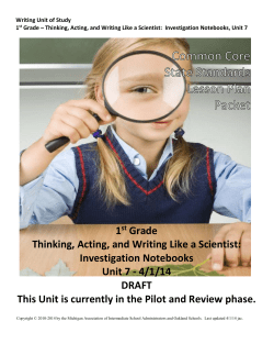 1st Grade - Writing Science Unit Intro pages 3-18