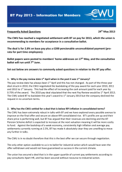 BT Pay 2013 FAQ - information for members