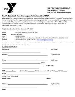 PLAY Basketball - Parochial League of Athletics at the YMCA