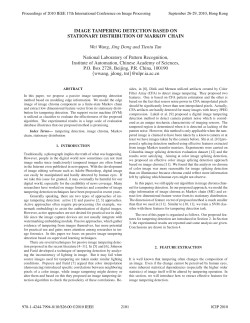 IMAGE TAMPERING DETECTION BASED ON STATIONARY