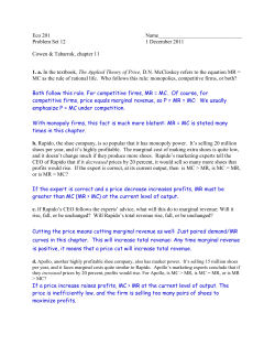 Eco 201 Name_______________________________ Problem Set