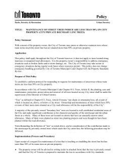 Maintenance of Street Trees Which are Less Than