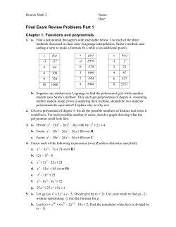 Final Exam Review Part 1