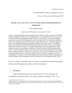 Hearing a Voice as one`s own: Two Views of Inner Speech Self