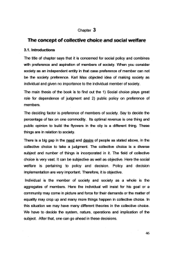 The concept of collective choice and social welfare
