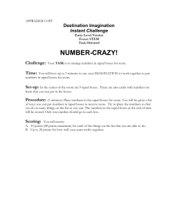 Destination Imagination NUMBER