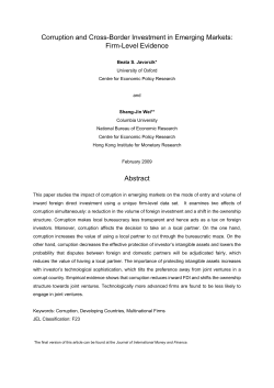 Corruption and Cross-Border Investment in Emerging Markets: Firm