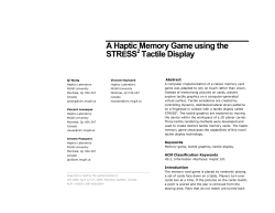A Haptic Memory Game using the STRESS Tactile
