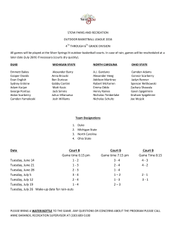 Date Court B Court B Court B Game time 6:15 pm Game time 7:15
