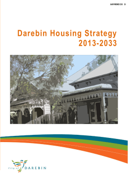 Darebin Housing Strategy 2013-2033