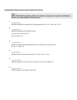 ACCELERATED PRECALCULUS STUDY GUIDE FOR THE SLO