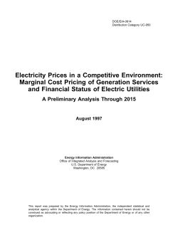 Electricity Prices in a Competitive Environment: Marginal Cost