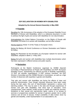 Madrid Declaration on women and girls with disabilities