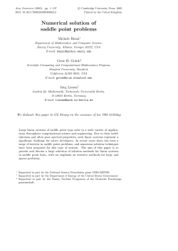 Numerical solution of saddle point problems