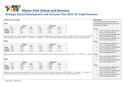 Strategic School Development and Inclusion Plan 2015