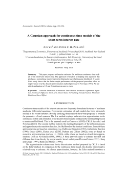 A Gaussian approach for continuous time models of the short