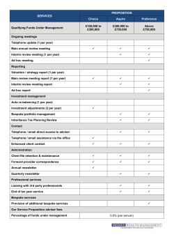 Medics Service Proposition (2015)