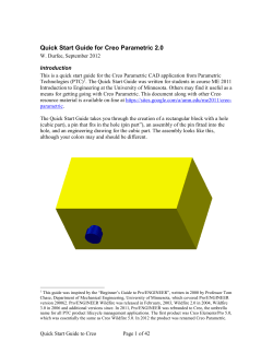 Quick Start Guide for Creo Parametric 2.0