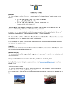 Town of Kippens For Sale by Tender