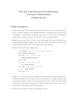CSC 212: Data Structures and Abstractions University of Rhode