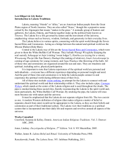 Introduction to Lakota traditions (Lexi Hilgart, Lily Rotter)