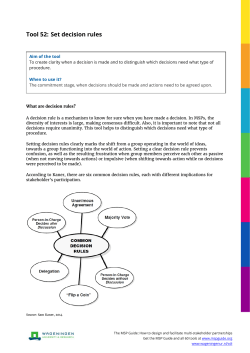 Tool 52: Set decision rules - Multi