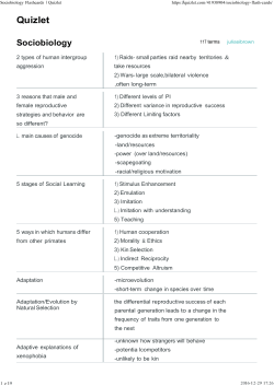 Quizlet Sociobiology