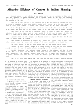 Allocative Efficiency of Controls in Indian Planning