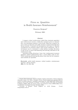 Prices vs. Quantities in Health Insurance - AMS Acta