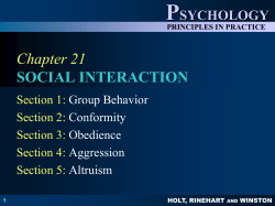 CHAPTER 21 SOCIAL INTERACTION