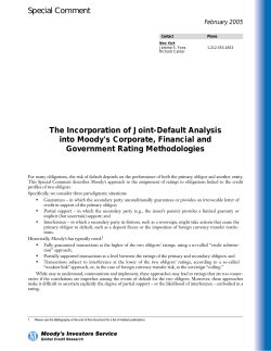 The Incorporation of Joint-Default Analysis into Moody`s Corporate