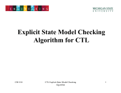 Explicit State Model Checking Algorithm for CTL