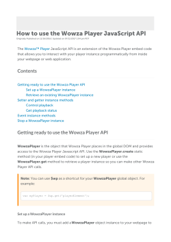 How to use the Wowza Player JavaScript API