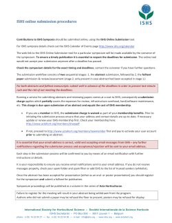 ISHS online submission procedures