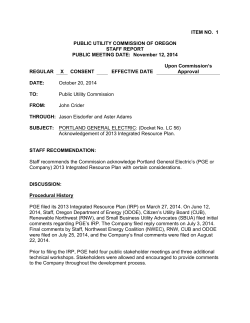 1. portland general electric - Oregon Public Utility Commission