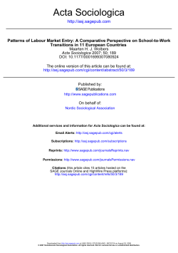 Patterns of Labour Market Entry