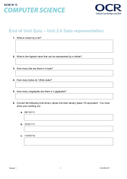 OCR GCSE (9-1) Computer Science End of Unit Quiz 2.6