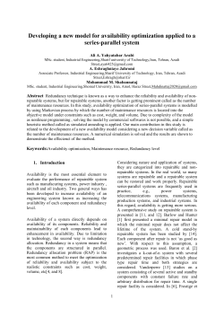 Developing a new model for availability optimization applied to a