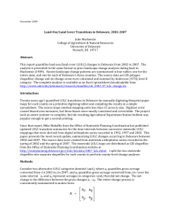 Land-Use/Land Cover Transitions in Delaware, 2002