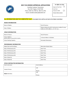 2017 Rodeo Approval Form - Canadian Cowboys Association