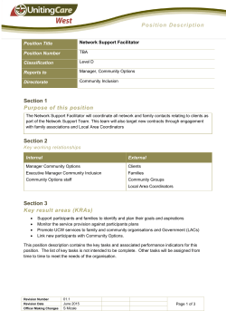 Section 1 Purpose of this position Section 2 Section 3 Key result