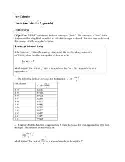 Section 1 Limit Concept