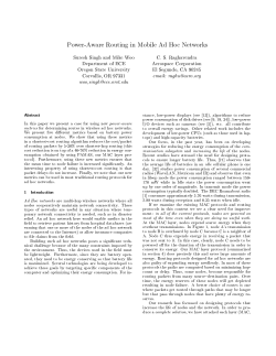 Power-Aware Routing in Mobile Ad Hoc Networks