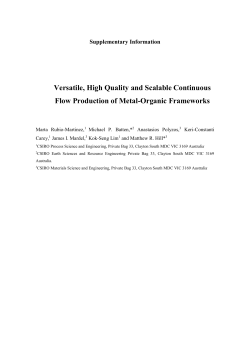 S1.a. Continuous Flow MOF Synthesis (Mesoscale)